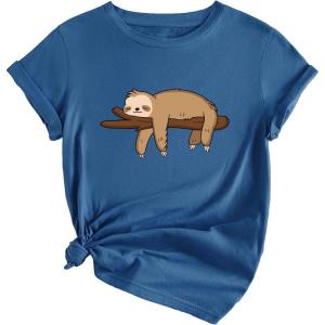 imageSOLY HUX Womens Cute Graphic Tees Cartoon Casual Summer Tops Short Sleeve T ShirtsBlue Cartoon