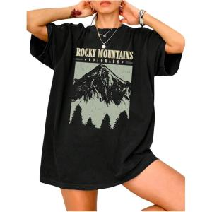 imageSOLY HUX Womens Oversized Graphic Tees Drop Shoulder Half Sleeve Loose Casual T Shirt TopsBlack Letter