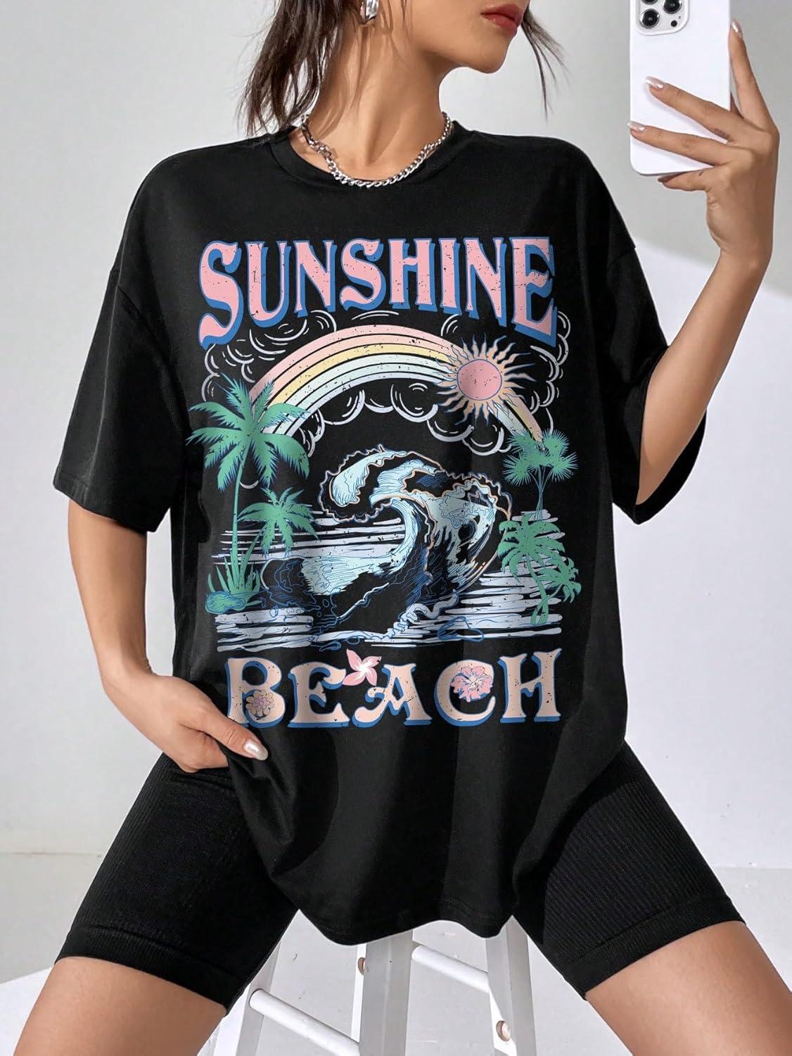 imageSOLY HUX Womens Graphic Tees Cute Print Short Sleeve Tee Preppy Clothes Casual Vintage Summer Oversized T Shirt TopBlack Multi Letter