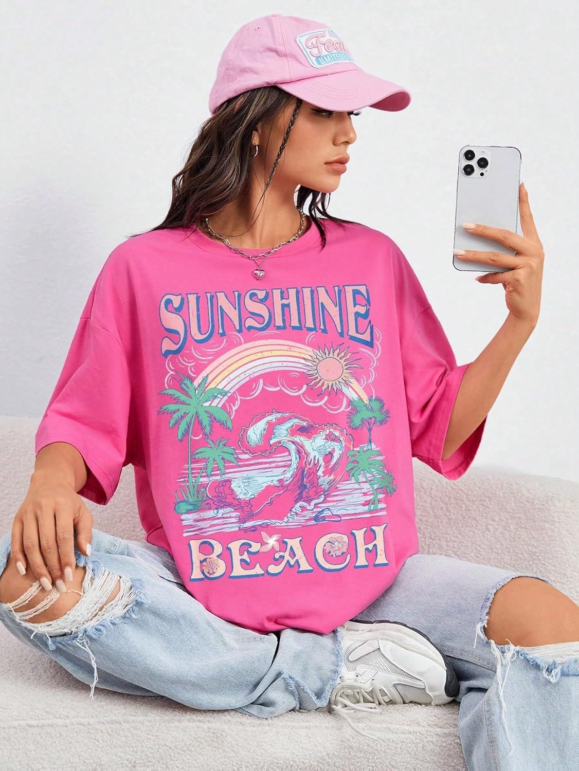 imageSOLY HUX Womens Graphic Tees Cute Print Short Sleeve Tee Preppy Clothes Casual Vintage Summer Oversized T Shirt TopHot Pink Graphic