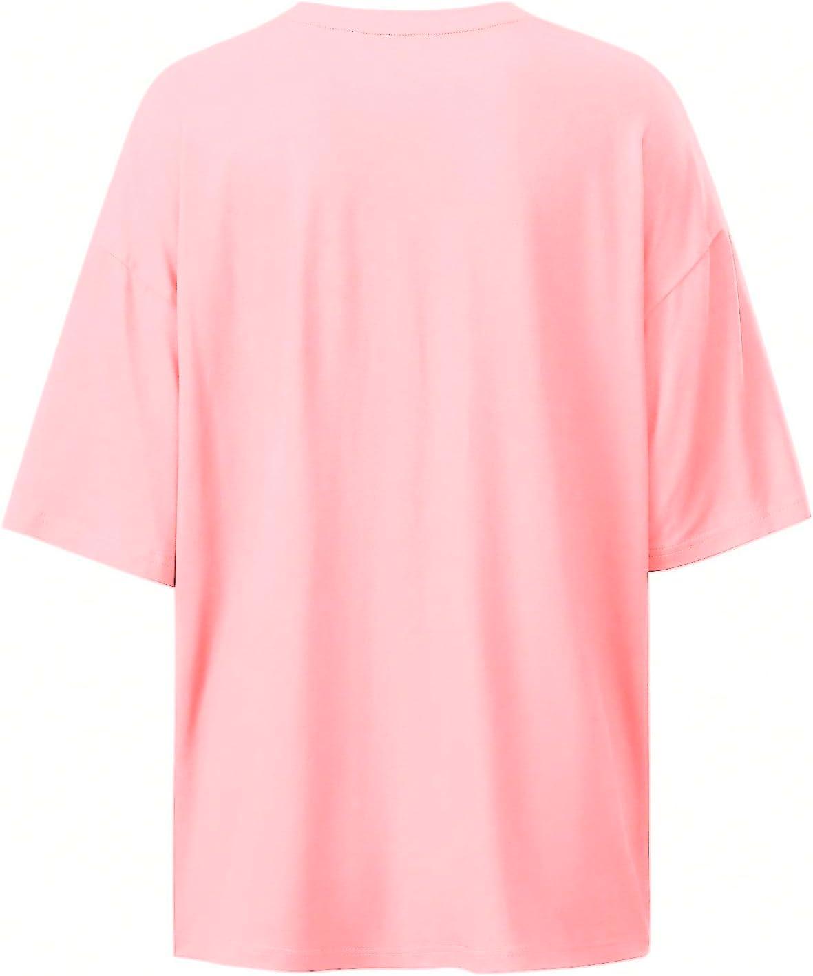 imageSOLY HUX Womens Graphic Tees Cute Print Short Sleeve Tee Preppy Clothes Casual Vintage Summer Oversized T Shirt TopPink Bows