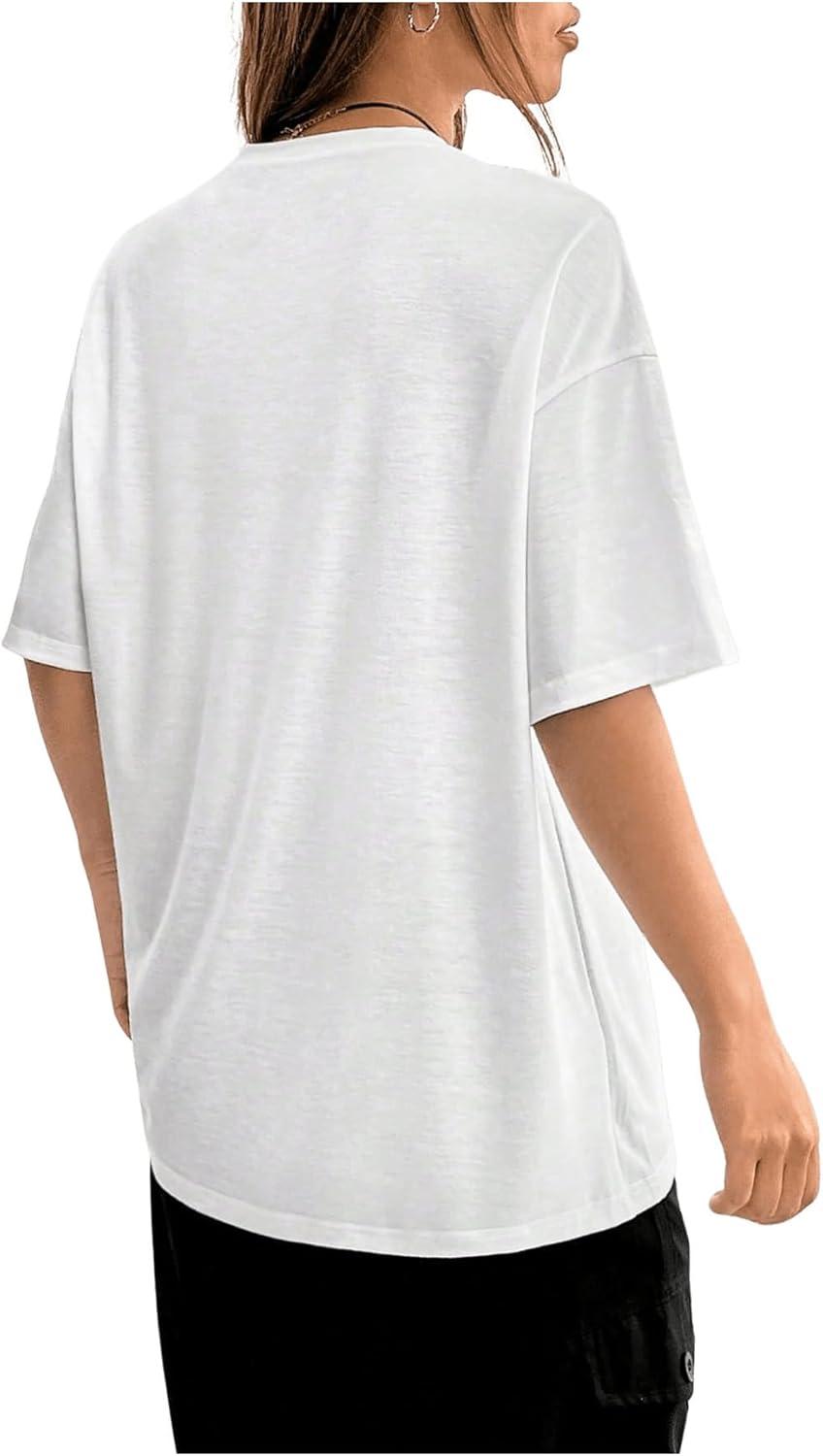 imageSOLY HUX Womens Graphic Tees Cute Print Short Sleeve Tee Preppy Clothes Casual Vintage Summer Oversized T Shirt TopWhite Purple Letter