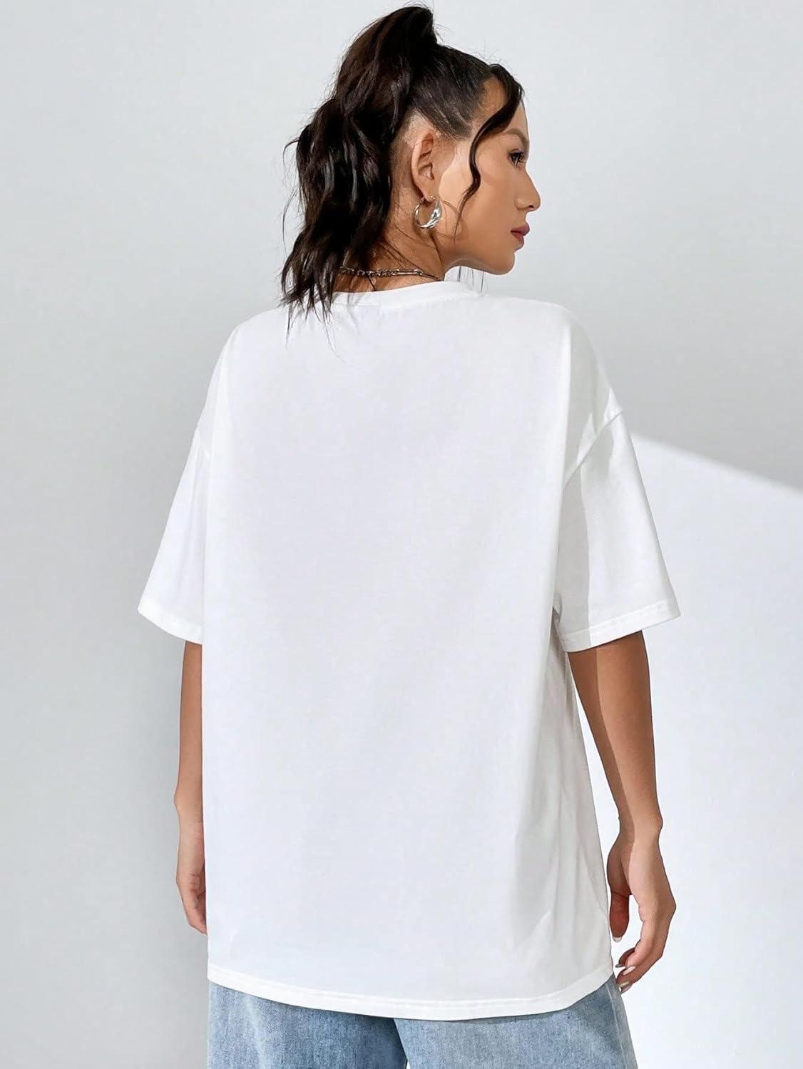 imageSOLY HUX Womens Graphic Tees Cute Print Short Sleeve Tee Preppy Clothes Casual Vintage Summer Oversized T Shirt TopWhite Sunshine