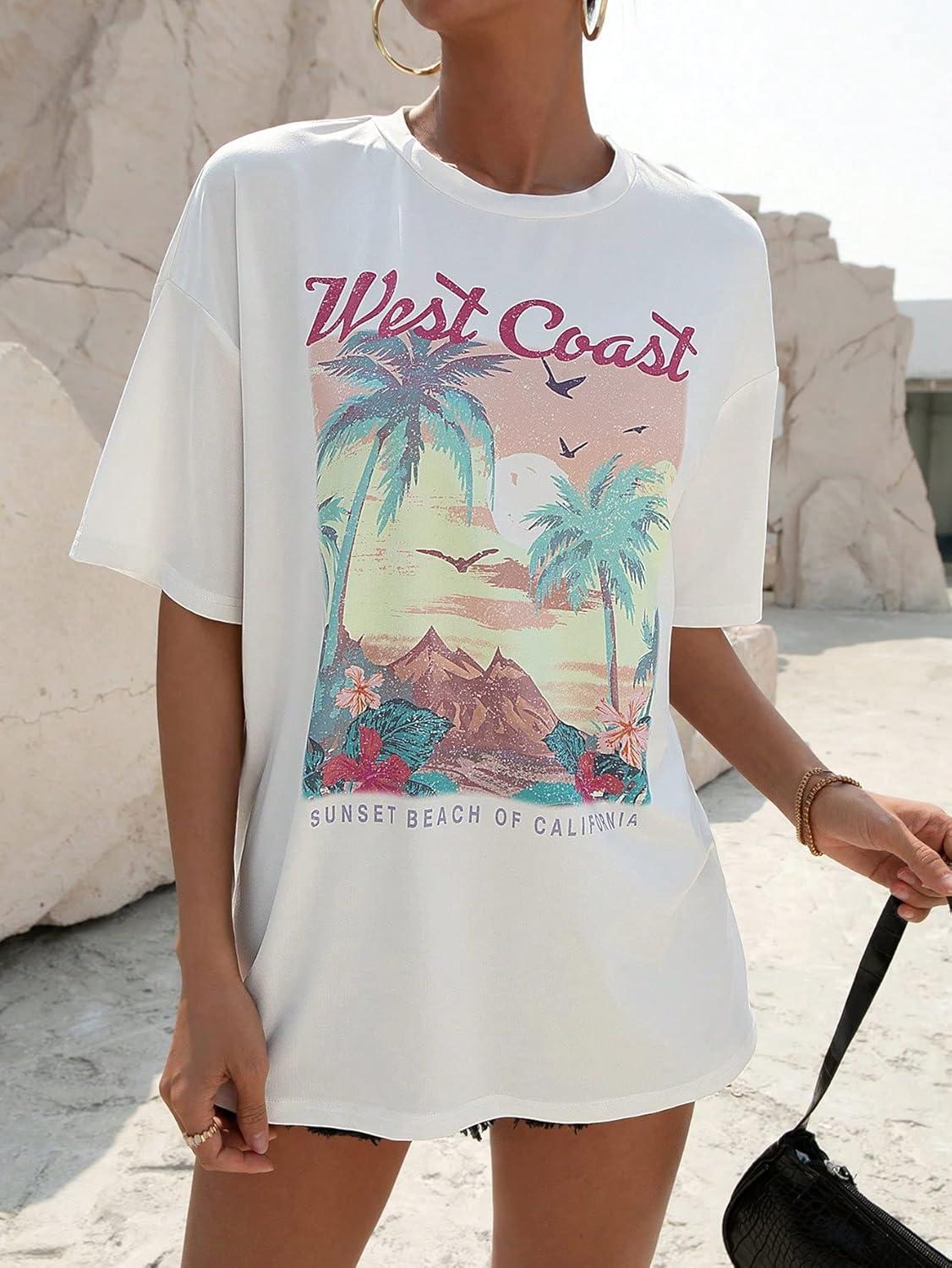 imageSOLY HUX Womens Graphic Tees Cute Print Short Sleeve Tee Preppy Clothes Casual Vintage Summer Oversized T Shirt TopWhite Tree