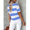 imageSOLY HUX Womens Color Block Striped TShirt Summer Casual Crew Neck Short Sleeve Tee TopsLight Blue and White