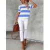 imageSOLY HUX Womens Color Block Striped TShirt Summer Casual Crew Neck Short Sleeve Tee TopsLight Blue and White