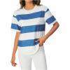 imageSOLY HUX Womens Color Block Striped TShirt Summer Casual Crew Neck Short Sleeve Tee TopsNavy Blue and White