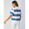 imageSOLY HUX Womens Color Block Striped TShirt Summer Casual Crew Neck Short Sleeve Tee TopsNavy Blue and White