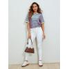 imageSOLY HUX Womens Color Block Striped TShirt Summer Casual Crew Neck Short Sleeve Tee TopsOrange Blue Multi