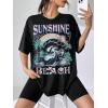 imageSOLY HUX Womens Graphic Tees Cute Print Short Sleeve Tee Preppy Clothes Casual Vintage Summer Oversized T Shirt TopBlack Multi Letter