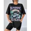 imageSOLY HUX Womens Graphic Tees Cute Print Short Sleeve Tee Preppy Clothes Casual Vintage Summer Oversized T Shirt TopBlack Multi Letter
