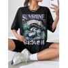 imageSOLY HUX Womens Graphic Tees Cute Print Short Sleeve Tee Preppy Clothes Casual Vintage Summer Oversized T Shirt TopBlack Multi Letter
