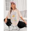 imageSOLY HUX Womens Graphic Tees Cute Print Short Sleeve Tee Preppy Clothes Casual Vintage Summer Oversized T Shirt TopKhaki Letter Multi