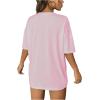 imageSOLY HUX Womens Graphic Tees Cute Print Short Sleeve Tee Preppy Clothes Casual Vintage Summer Oversized T Shirt TopLight Pink Letter