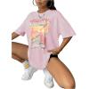 imageSOLY HUX Womens Graphic Tees Cute Print Short Sleeve Tee Preppy Clothes Casual Vintage Summer Oversized T Shirt TopLight Pink Letter
