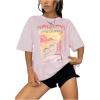 imageSOLY HUX Womens Graphic Tees Cute Print Short Sleeve Tee Preppy Clothes Casual Vintage Summer Oversized T Shirt TopLight Pink Letter
