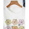 imageSOLY HUX Womens Graphic Tees Cute Print Short Sleeve Tee Preppy Clothes Casual Vintage Summer Oversized T Shirt TopWhite Graphic Floral