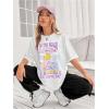 imageSOLY HUX Womens Graphic Tees Cute Print Short Sleeve Tee Preppy Clothes Casual Vintage Summer Oversized T Shirt TopWhite Purple Letter