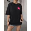 imageSOLY HUX Womens Graphic Tees Oversized T Shirts Basic Letter Print Short Sleeve Loose Fit TopsBlack Graphic