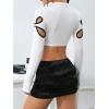 imageSOLY HUX Womens Hollow Out Crop Top Y2k Long Sleeve T Shirt Slim Fit Tee TopsPure White