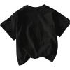 imageSOLY HUX Womens Letter Graphic Tees Drop Shoulder Short Sleeve Crew Neck Casual T Shirt TopsBlack Car