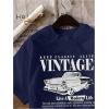 imageSOLY HUX Womens Letter Graphic Tees Drop Shoulder Short Sleeve Crew Neck Casual T Shirt TopsDark Blue Car