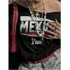 imageSOLY HUX Womens Letter Graphic Tees Off Shoulder Short Sleeve Asymmetrical Neck Loose T Shirt TopsBlack Letter
