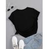 imageSOLY HUX Womens Letter Heart Graphic Print Tee Short Sleeve Crew Neck T Shirt Casual Summer TopsBlack Leopard