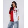 imageSOLY HUX Womens Oversized Graphic Tees Letter Casual Summer Tops Short Sleeve TshirtRed and White