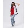 imageSOLY HUX Womens Oversized Graphic Tees Letter Casual Summer Tops Short Sleeve TshirtRed and White