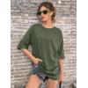 imageSOLY HUX Womens Oversized T Shirts Graphic Tees Casual Vintage Summer Tops Half Sleeve ShirtsArmy Green