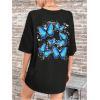 imageSOLY HUX Womens Oversized T Shirts Graphic Tees Casual Vintage Summer Tops Half Sleeve ShirtsBlack Butterfly
