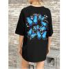 imageSOLY HUX Womens Oversized T Shirts Graphic Tees Casual Vintage Summer Tops Half Sleeve ShirtsBlack Butterfly