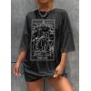 imageSOLY HUX Womens Oversized T Shirts Graphic Tees Casual Vintage Summer Tops Half Sleeve ShirtsBlack Cat