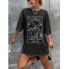 imageSOLY HUX Womens Oversized T Shirts Graphic Tees Casual Vintage Summer Tops Half Sleeve ShirtsBlack Cat