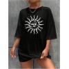 imageSOLY HUX Womens Oversized T Shirts Graphic Tees Casual Vintage Summer Tops Half Sleeve ShirtsBlack Graphic