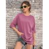imageSOLY HUX Womens Oversized T Shirts Graphic Tees Casual Vintage Summer Tops Half Sleeve ShirtsPurple Butterfly