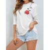 imageSOLY HUX Womens Oversized T Shirts Graphic Tees Casual Vintage Summer Tops Half Sleeve ShirtsWhite Floral