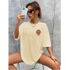 imageSOLY HUX Womens Oversized T Shirts Graphic Tees Letter Print Casual Trendy Summer Loose TopsApricot Printed