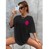 imageSOLY HUX Womens Oversized T Shirts Graphic Tees Letter Print Casual Trendy Summer Loose TopsBlack Printed