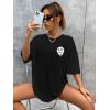 imageSOLY HUX Womens Oversized T Shirts Graphic Tees Letter Print Casual Trendy Summer Loose TopsBlack and White Printed