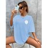 imageSOLY HUX Womens Oversized T Shirts Graphic Tees Letter Print Casual Trendy Summer Loose TopsLight Blue Printed