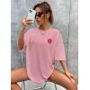 imageSOLY HUX Womens Oversized T Shirts Graphic Tees Letter Print Casual Trendy Summer Loose TopsPink
