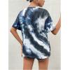 imageSOLY HUX Womens Tie Dye Shirt Short Sleeve Round Neck Tees Casual T Shirts Summer TopsBlack and White Tie Dye