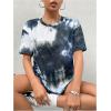 imageSOLY HUX Womens Tie Dye Shirt Short Sleeve Round Neck Tees Casual T Shirts Summer TopsBlack and White Tie Dye