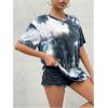 imageSOLY HUX Womens Tie Dye Shirt Short Sleeve Round Neck Tees Casual T Shirts Summer TopsBlack and White Tie Dye