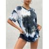 imageSOLY HUX Womens Tie Dye Shirt Short Sleeve Round Neck Tees Casual T Shirts Summer TopsBlack and White Tie Dye