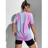 imageSOLY HUX Womens Tie Dye Shirt Short Sleeve Round Neck Tees Casual T Shirts Summer TopsBlue Tie Dye