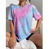 imageSOLY HUX Womens Tie Dye Shirt Short Sleeve Round Neck Tees Casual T Shirts Summer TopsBlue Tie Dye