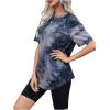 imageSOLY HUX Womens Tie Dye Shirt Short Sleeve Round Neck Tees Casual T Shirts Summer TopsMulti Pink Tie Dye